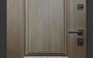 наружная дверь для квартиры в новостройке, отделка - порошковое покрытие с металлобагетом и МДФ